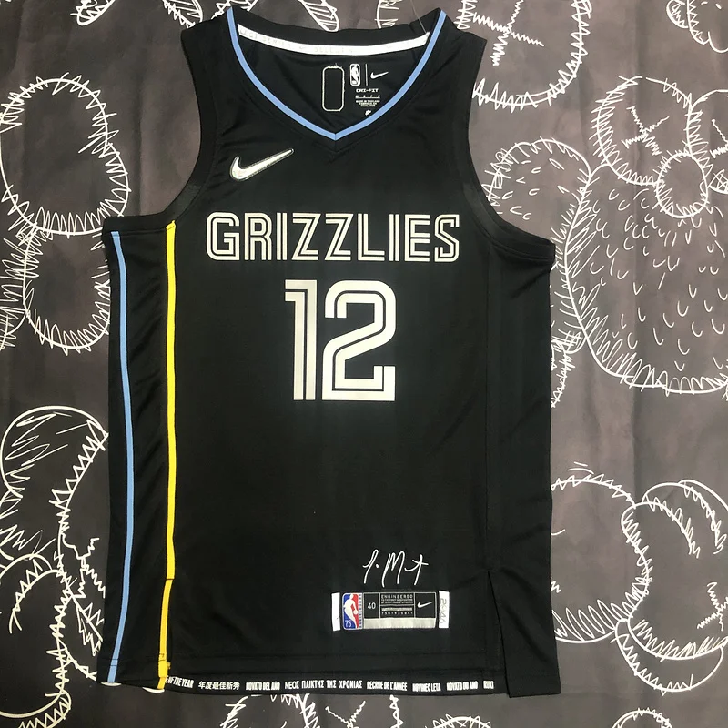 NBA Memphis Grizzlies Basketball JerseyHonor version #12 MORANT