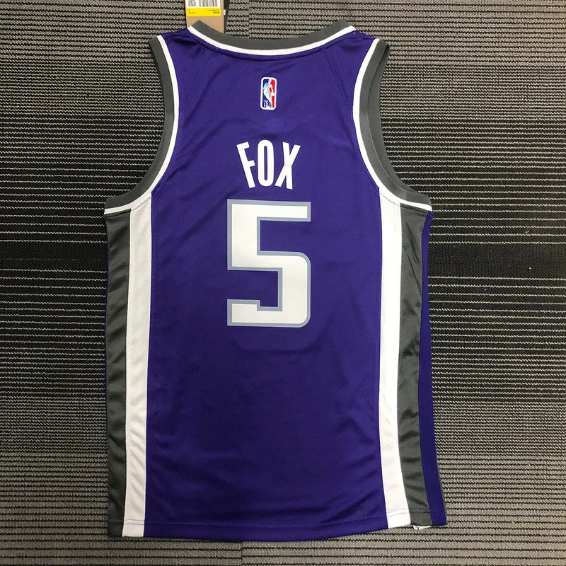 75th anniversary Sacramento Kings Basketball Jersey Purple #5 FOX