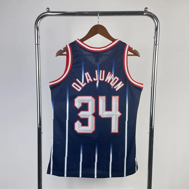 Mitchell Ness Hot Print Retro Houston Rockets Basketball Jersey 1996 1997 #34 OLAJUWON