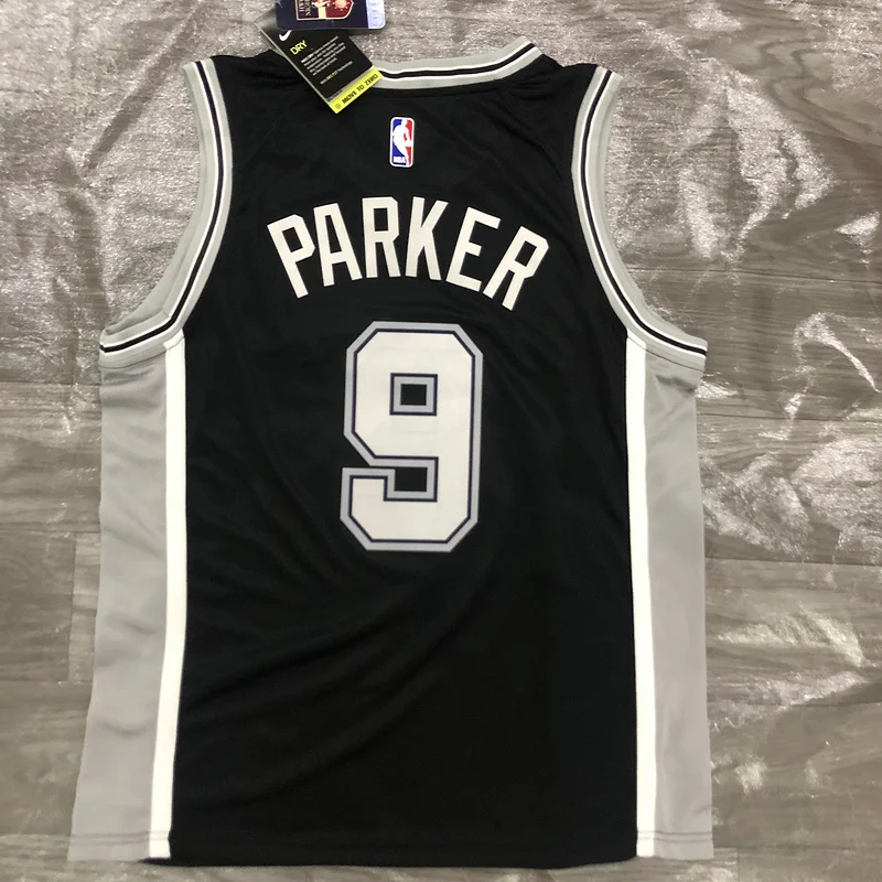 San Antonio Spurs Basketball Jersey Black #9 PARKER