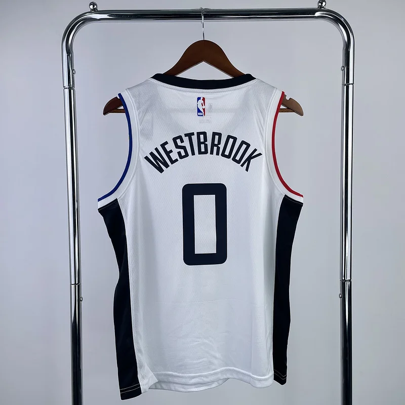 NBA Los Angeles Clippers Basketball jersey   Latin   White  #0    WESTBROOK