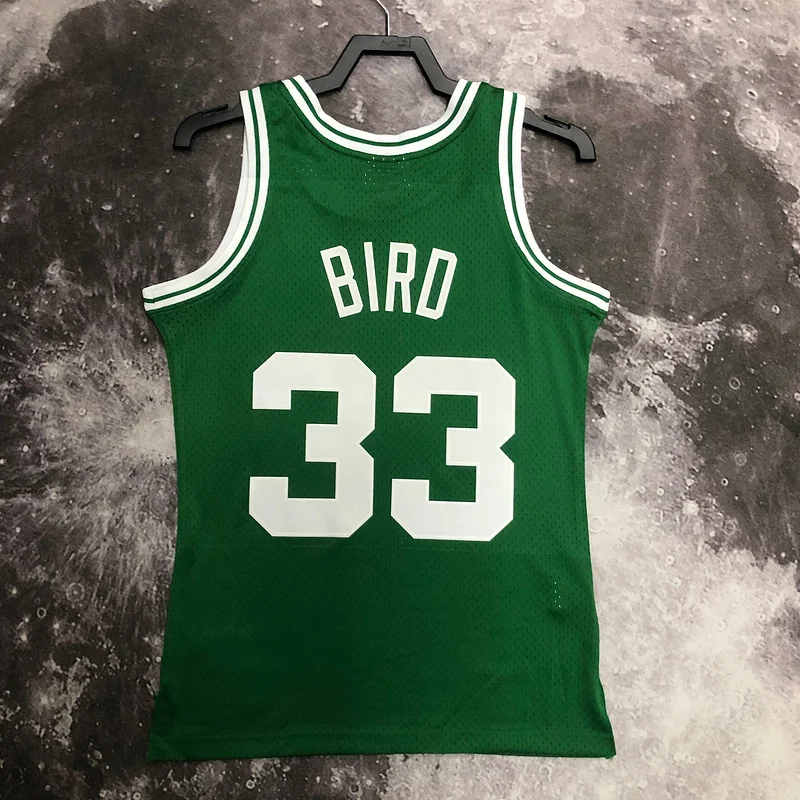 1985 1986 Season MN Hot Print Retro NBA Boston Celtics Basketball Jersey Green #33 BIRD