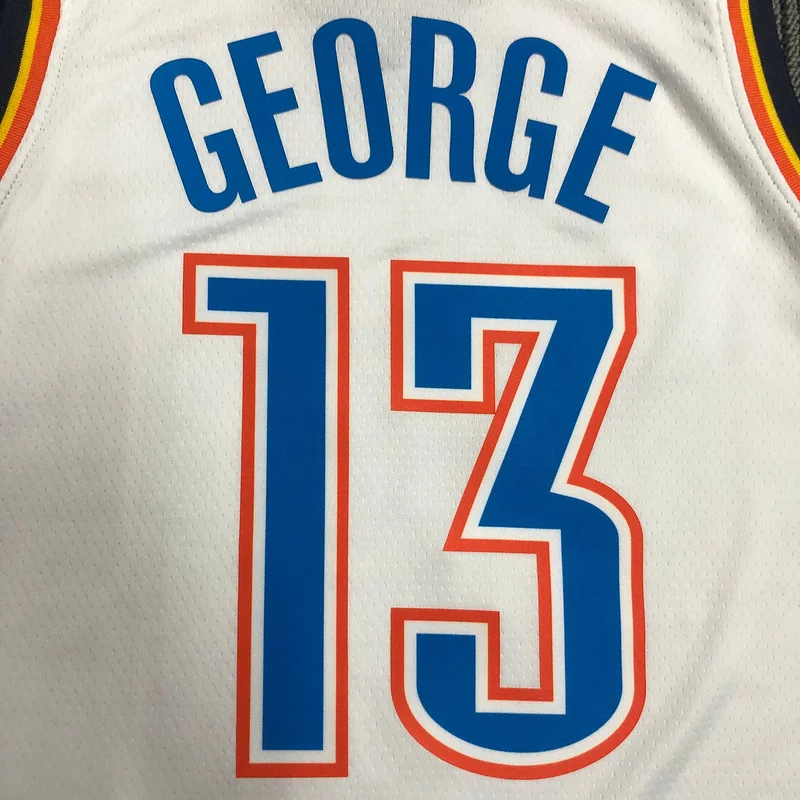 NBA Oklahoma City Thunder Basketball Jersey White #13 GEORGE