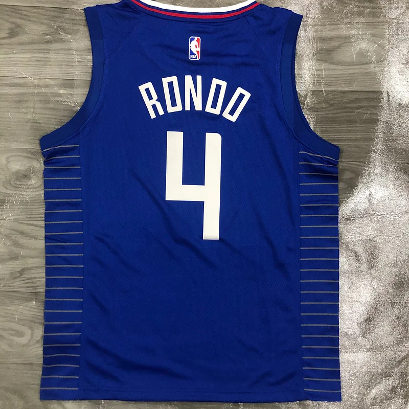 2020 Season NBA Los Angeles Clippers Basketball jersey   Blue   limited  #4   RONDO