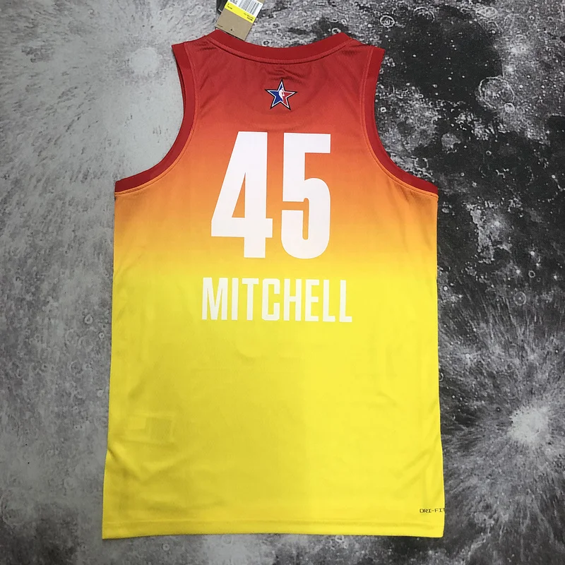 2023 All-Star Cleveland Cavaliers Basketball Jersey Yellow #45 MITCHELL