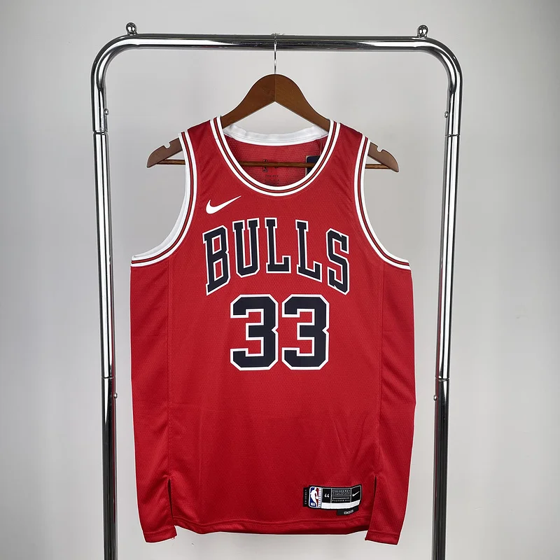 2023 Season NBA Chicago Bulls Basketball jersey red #33 PIPPEN