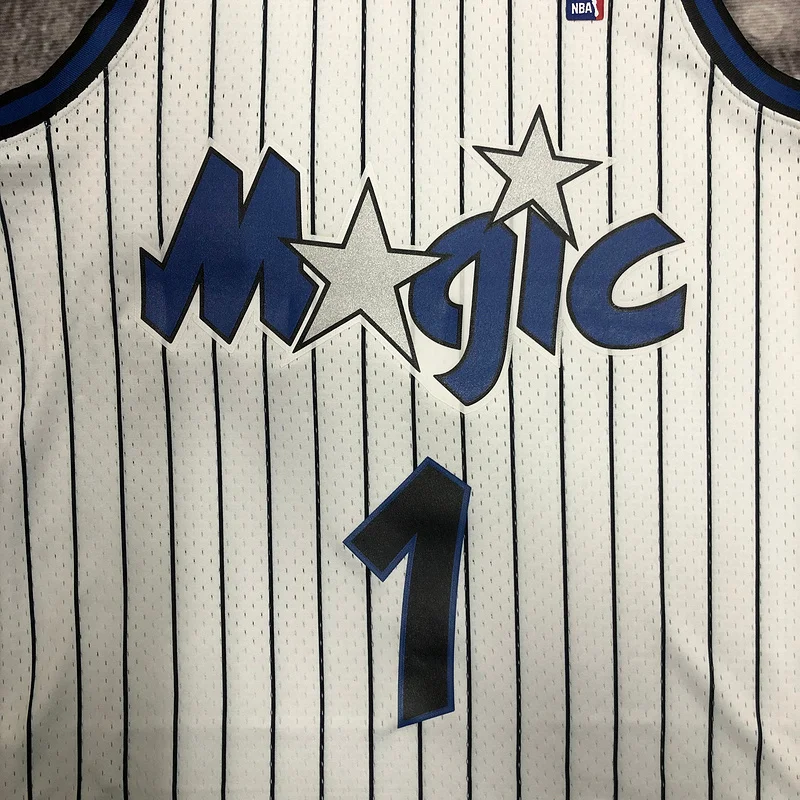 1994 Mitchell Ness Hot Print Retro Orlando Magic Basketball Jersey White #1 HARDAWAY