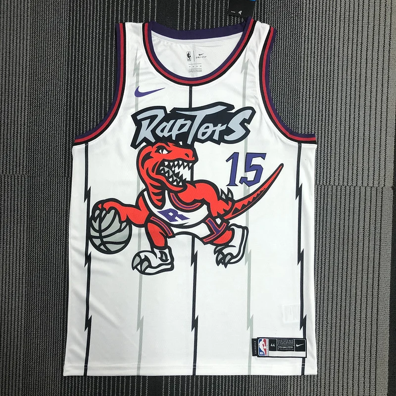 NBA Toronto Raptors Basketball Jersey Retro White #15 CARTER