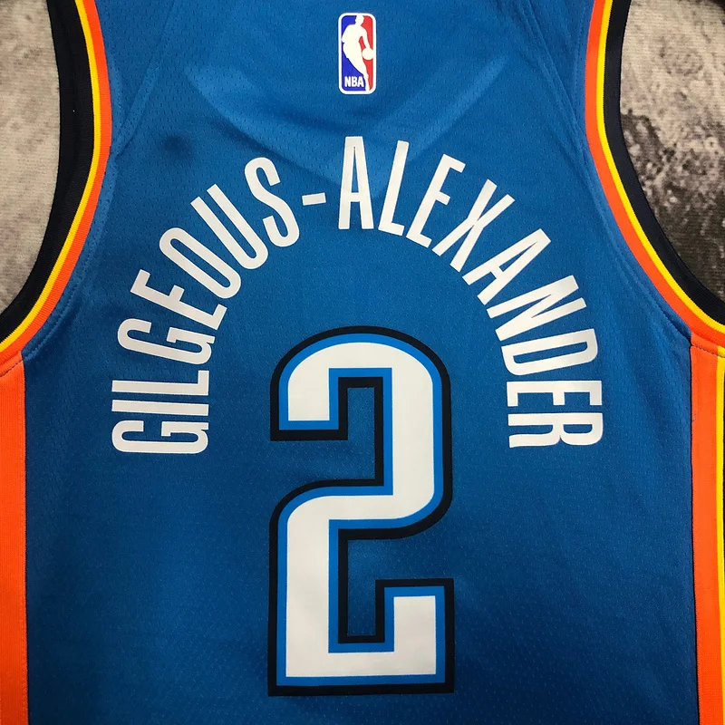 NBA Oklahoma City Thunder Basketball Jersey Blue #2 GILGEOUS ALEXANDER