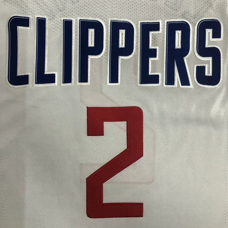 AU player version NBA Los Angeles Clippers Basketball jersey     White  #2   LEONARD