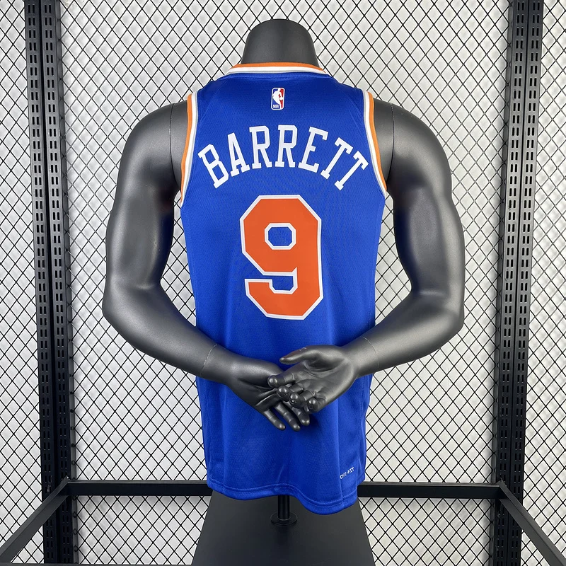 2023 New York Knicks Basketball Jersey Aawy Blue #9 BARRETT