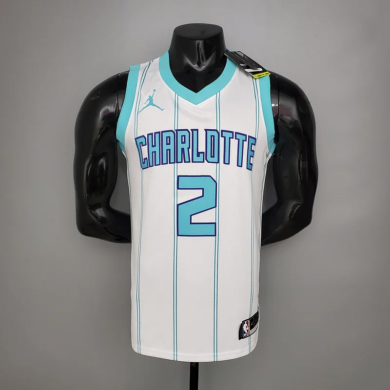 2020 Charlotte Hornets Basketball Jersey   White  #2    BALL