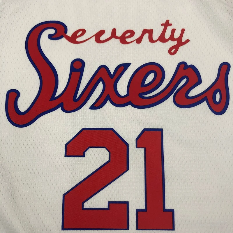 2021 Season NBA Philadelphia 76ers Basketball Jersey Retro limited #21 EMBIID