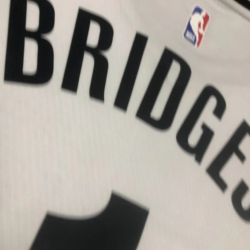 2023 Season Brooklyn Nets Basketball jersey White #1 BRIDGES