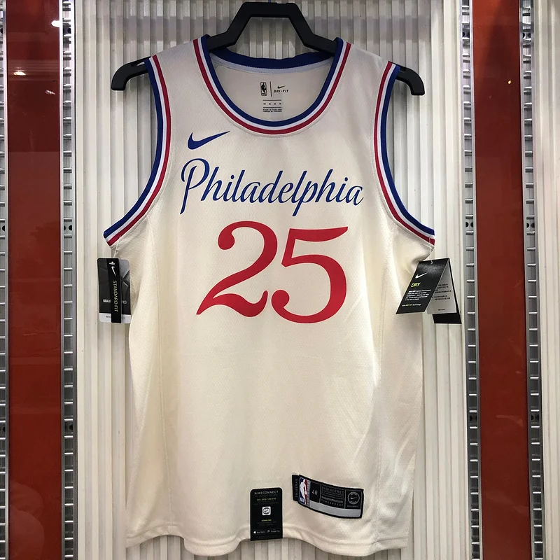 2020 Season NBA Philadelphia 76ers Basketball Jersey city version limited #25 SIMMONS