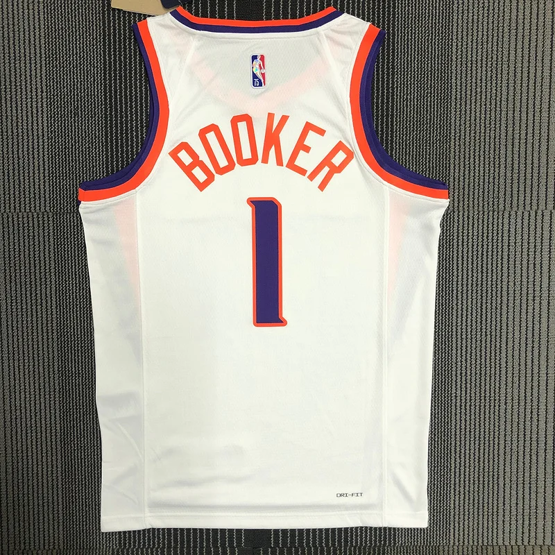 75th anniversary NBA Phoenix Suns Basketball jersey White #1 BOOKER