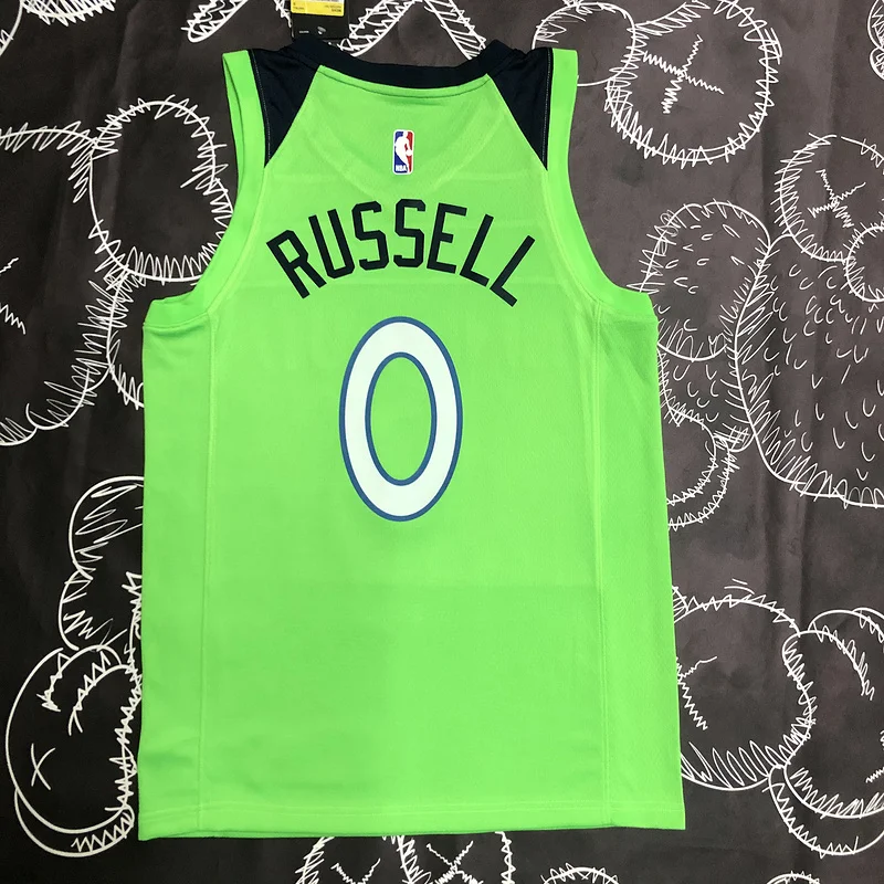 Minnesota Timberwolves Basketball Jersey trapeze #0 RUSSELL