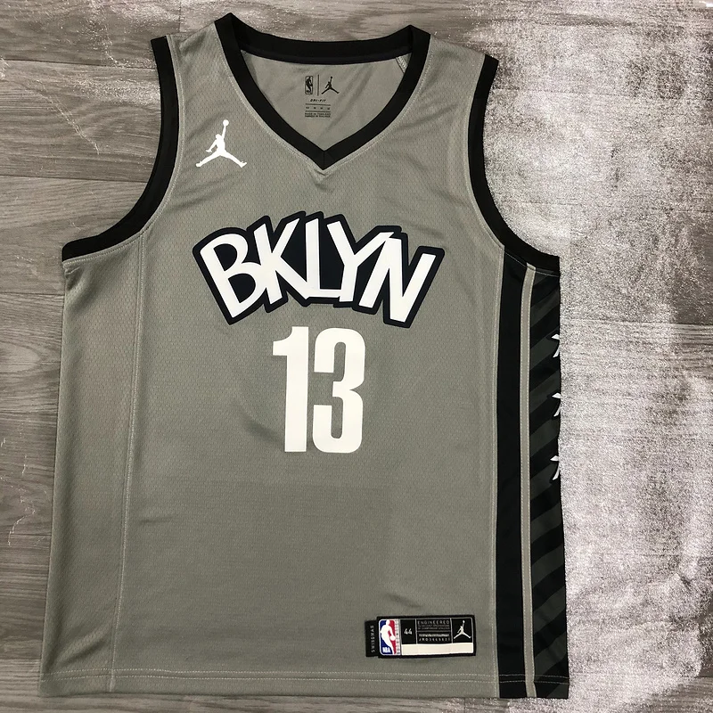 2021 Season Brooklyn Nets Basketball jersey JORDAN Theme gray #13 HARDEN