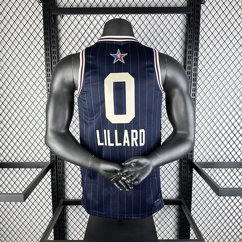 2024 Season Milwaukee Bucks All-Star Blue #0 LILLARD Basketball Jersey