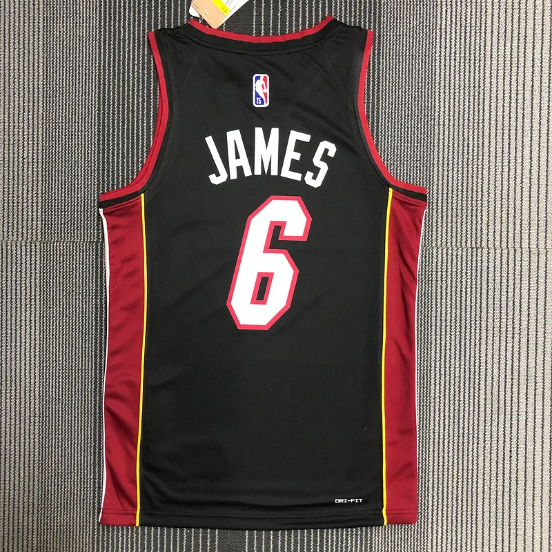 75th anniversary NBA Miami Heat basketball jersey Black #6 JAMES