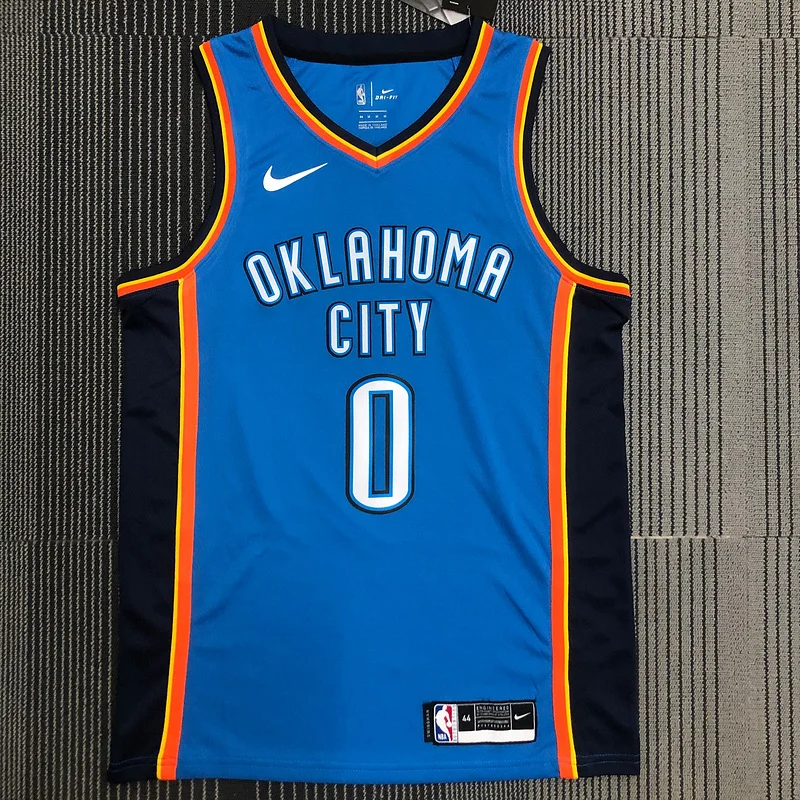 NBA Oklahoma City Thunder Basketball Jersey Blue #0 WESTBROOK