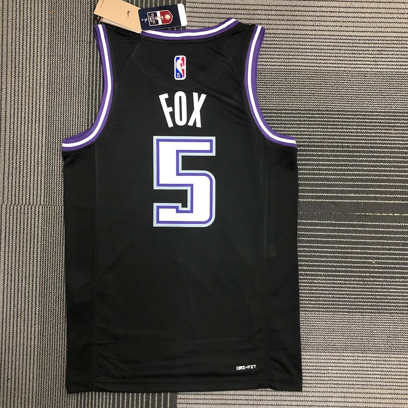 2022 Sacramento Kings Basketball Jersey city version #5 FOX