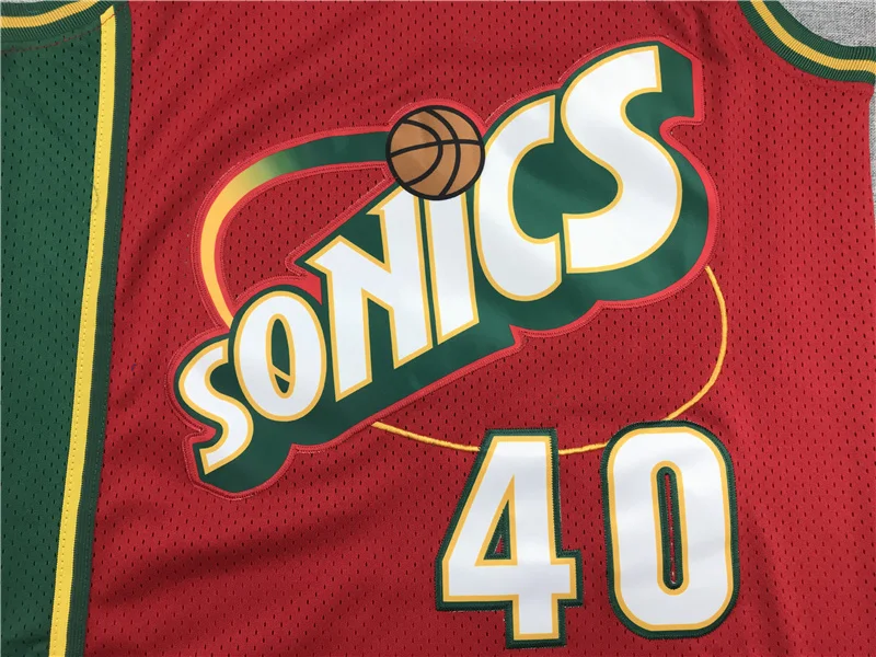 NBA Seattle SuperSonics Basketball jersey 40 Retro red