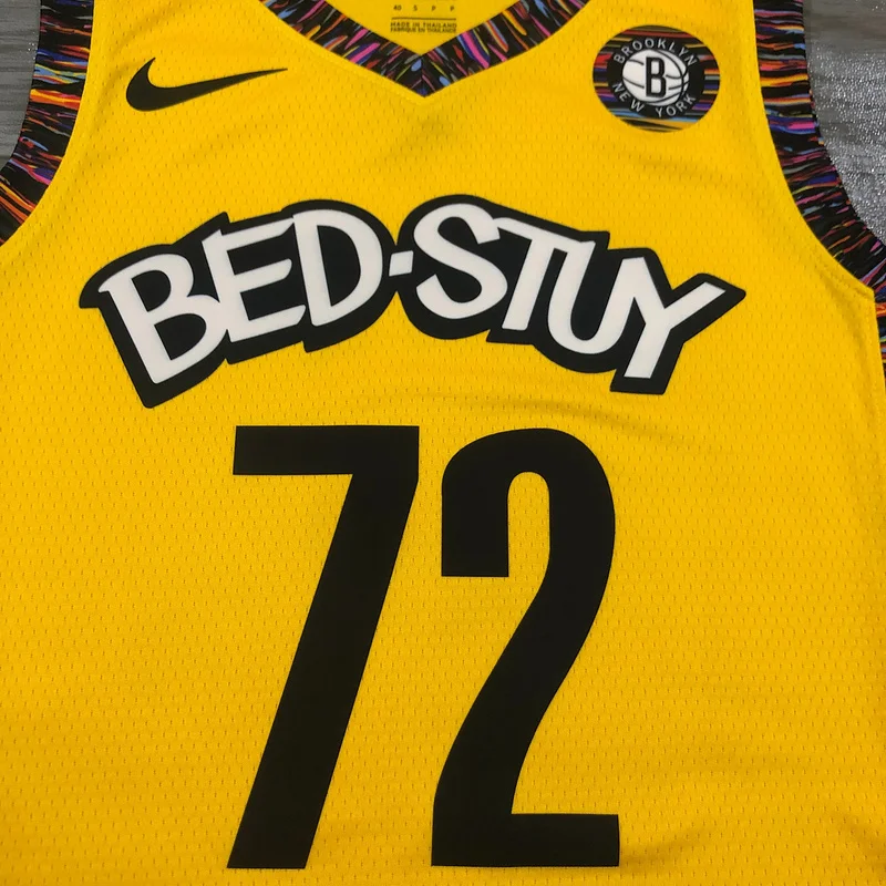 Brooklyn Nets Basketball jersey Commemorative Edition Yellow Camouflage #72 BIGGIE