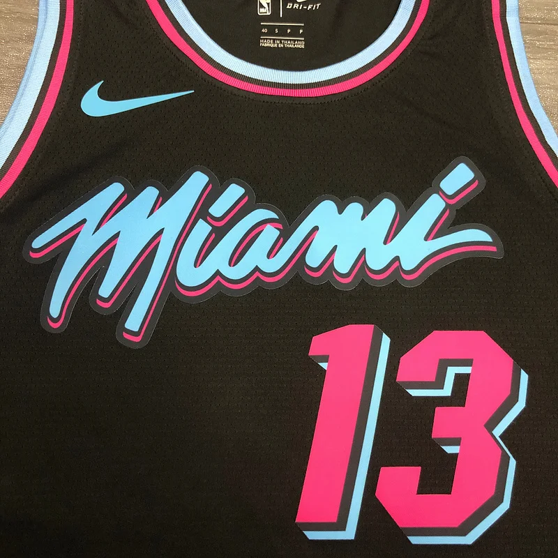 NBA Miami Heat basketball jersey round neck Black #13 ADEBAYO