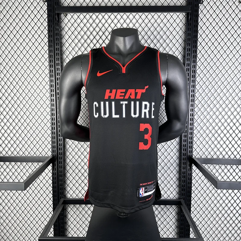 2024 Season NBA Miami Heat basketball jersey city version #3 WADE