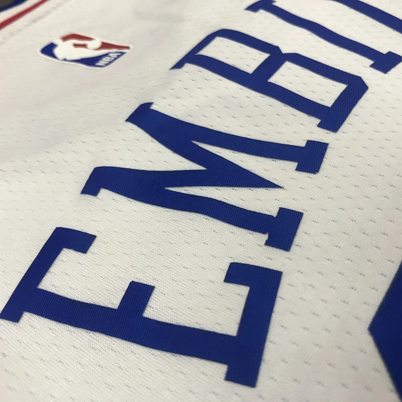 NBA Philadelphia 76ers Basketball Jersey V-neck White #21 EMBIID