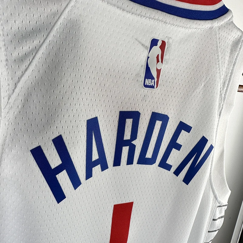 Youth kids Basketball Jersey Los Angeles Clippers White #1 HARDEN