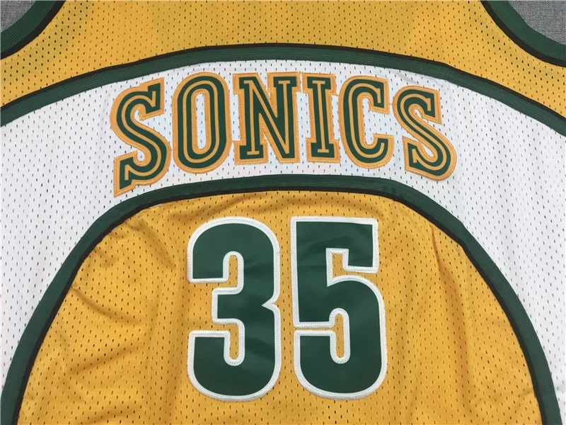 Mitchell Ness NBA Seattle SuperSonics Basketball jersey 35 Retro yellow