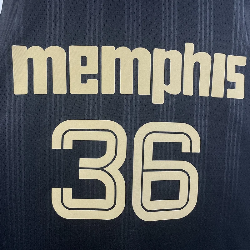 2023 Season NBA Memphis Grizzlies Basketball Jersey Black #36 SMART