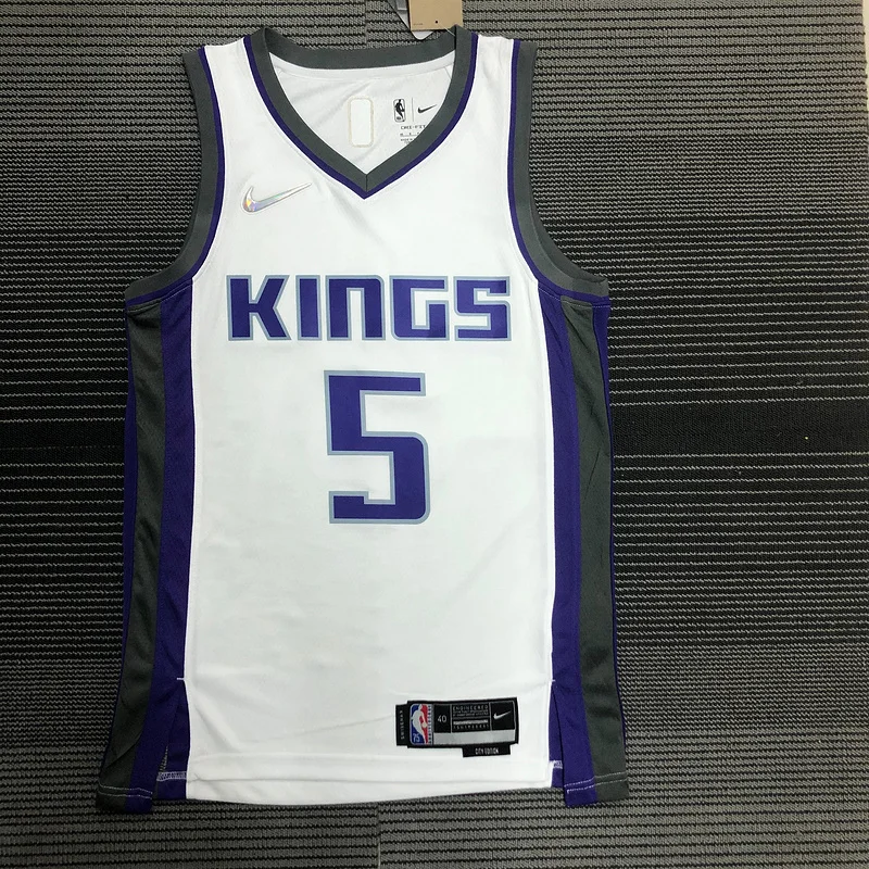 75th anniversary Sacramento Kings Basketball Jersey White #5 FOX