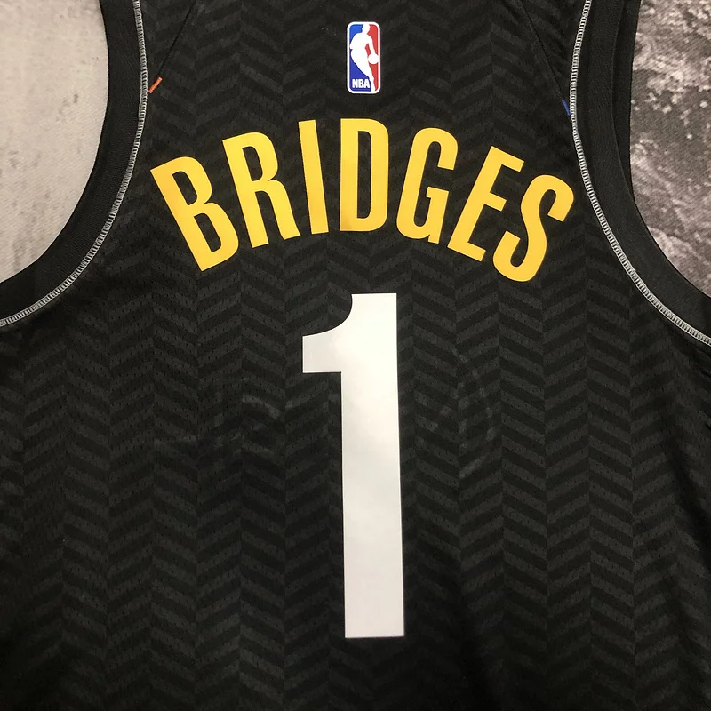 Brooklyn Nets Basketball jersey Graffiti Black #1 BRIDGES