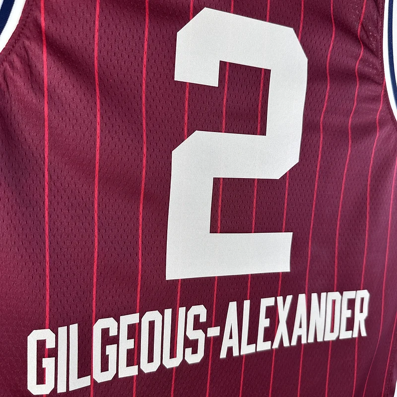 2024 All-Star NBA Oklahoma City Thunder Basketball Jersey Red #2 GILGEOUS ALEXANDER