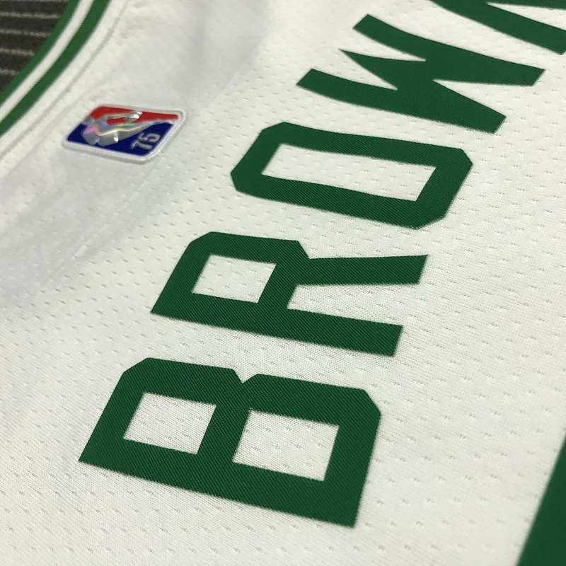 75th anniversary NBA Boston Celtics Basketball Jersey White #7 BROWN