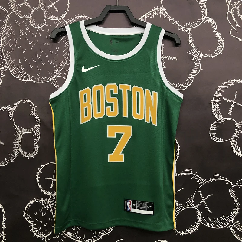 NBA Boston Celtics Basketball Jersey Green Gold #7 BROWN