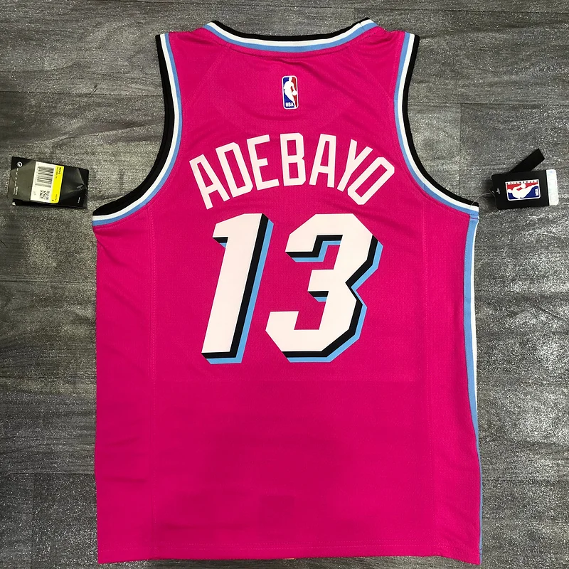 NBA Miami Heat basketball jersey round neck Pink #13 ADEBAYO