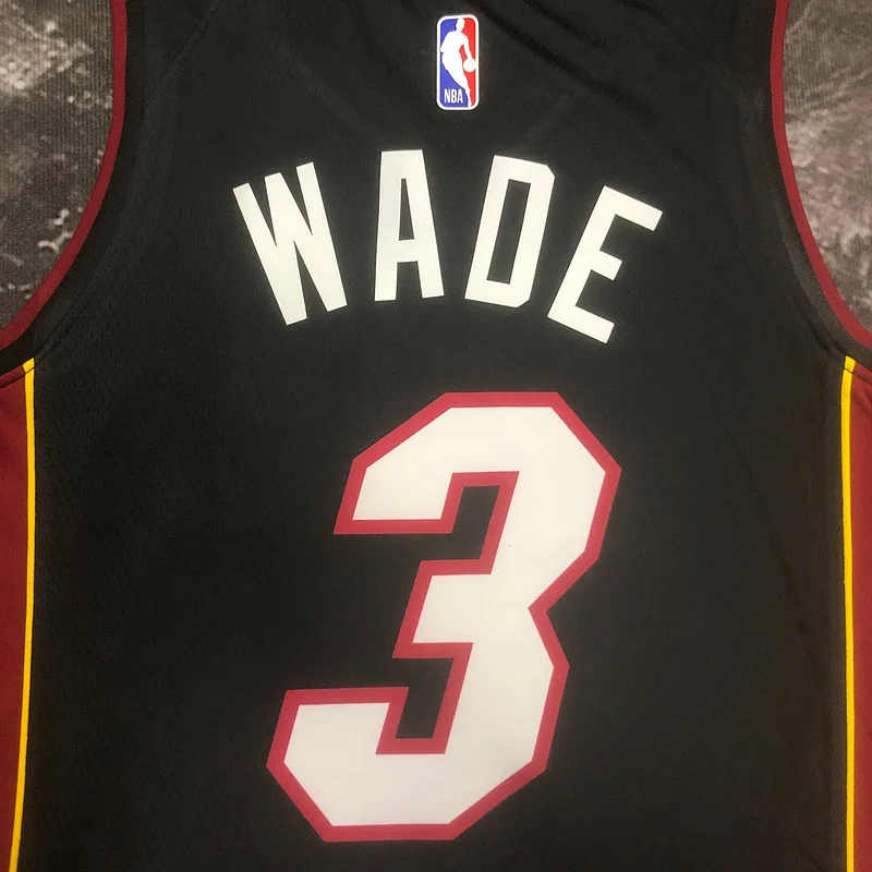 2023 Season NBA Miami Heat basketball jersey V-neck Black #3 WADE