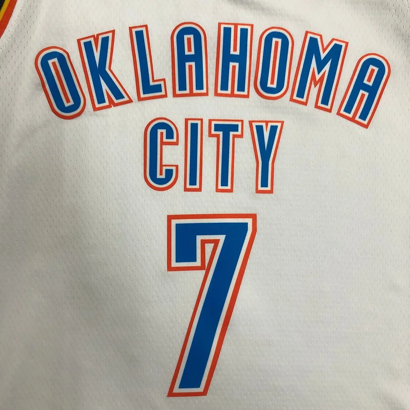 NBA Oklahoma City Thunder Basketball Jersey White #7 ANTHDNY