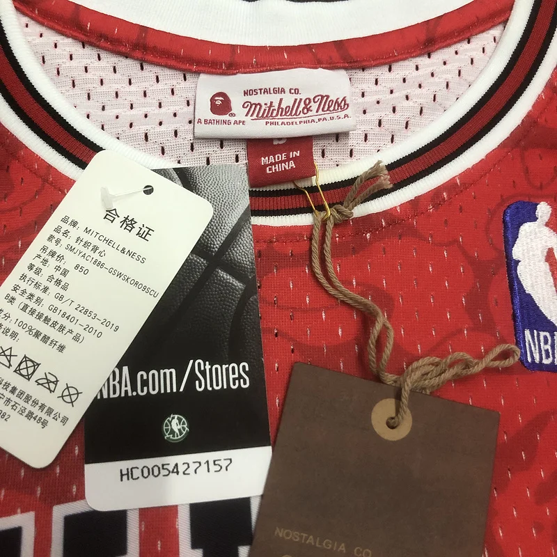 BAPE×M&N co-branded NBA Chicago Bulls Basketball jersey