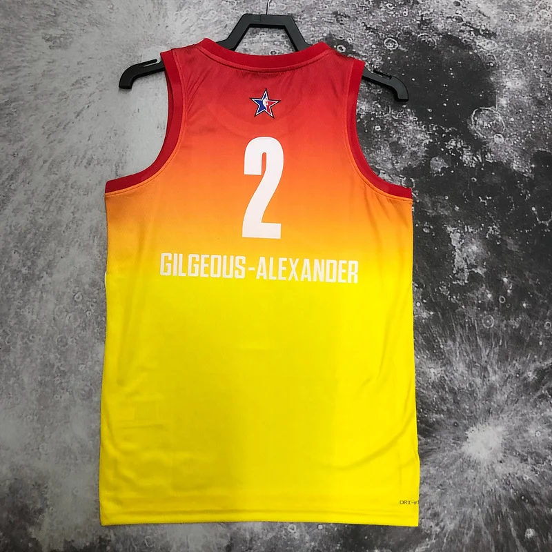 2023 All-Star NBA Oklahoma City Thunder Basketball Jersey yellow #2 GILGEOUS ALEXANDER