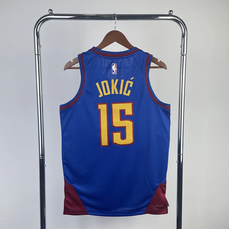 2023 Season NBA Denver Nuggets Basketball jersey trapeze limited #15 JOKIC