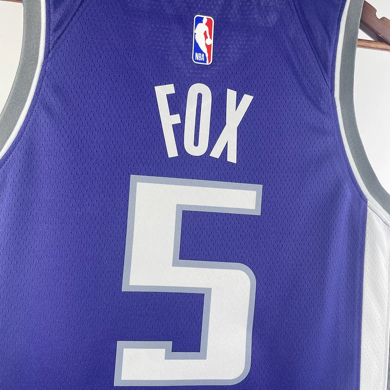 2023 Sacramento Kings Basketball Jersey Aawy Purple #5 FOX