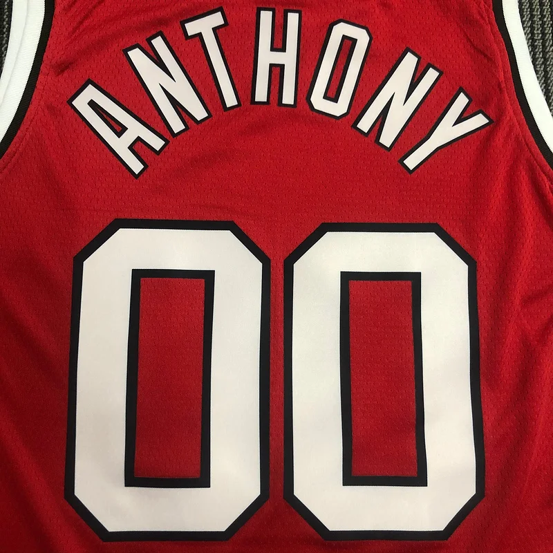 Portland Trail Blazers Basketball Jersey Retro Red #00 ANTHONY