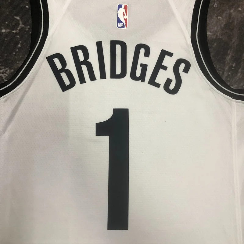 2023 Season Brooklyn Nets Basketball jersey White #1 BRIDGES