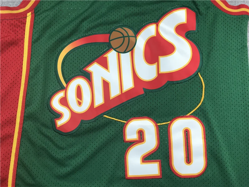 NBA Seattle SuperSonics Basketball jersey 20 Green red