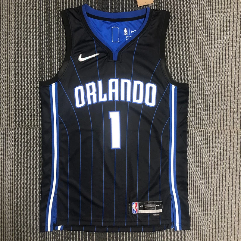 75th anniversary Orlando Magic Basketball Jersey  Black #1 McGrady